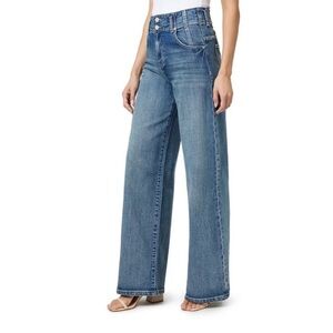 Habitual Blue Easton Extended Wide Leg Jeans size 25 Distressed Style# HFM01